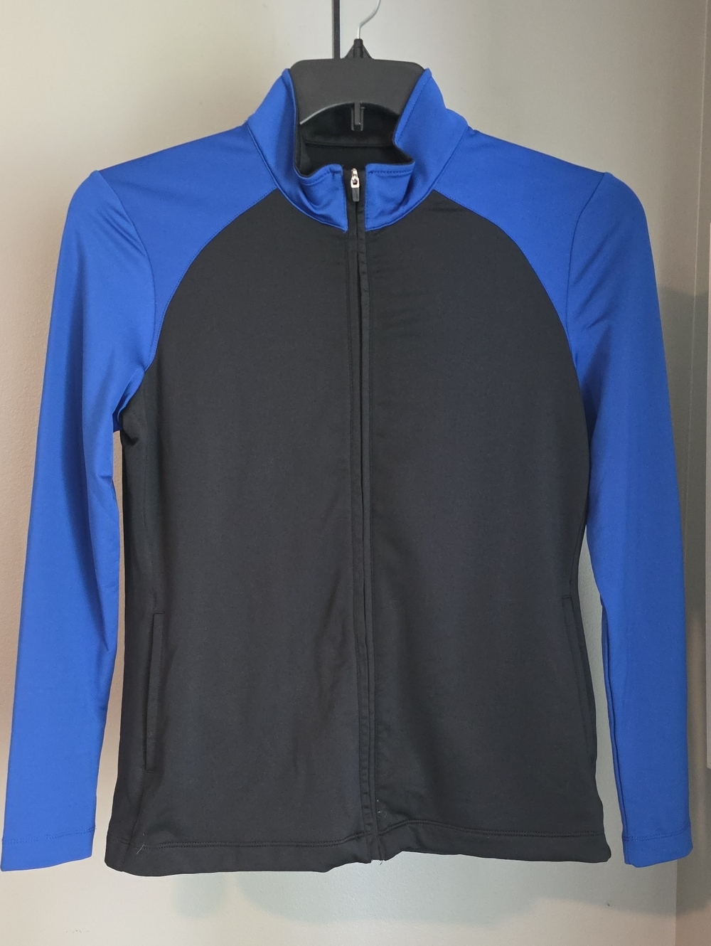 Greg Norman Collection Black Jacket with Royal Blue Sleeves Size Small